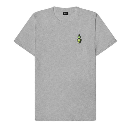 Dalix Robot (Glow in the Dark) Embroidered Relaxed Heavy Soft Cotton T Shirt Mens in Athletic Heather 2XL XX-Large
