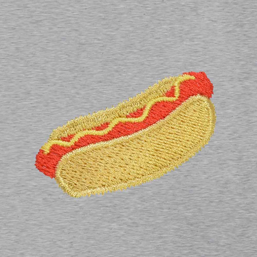 Dalix Hot Dog Embroidered Relaxed Heavy Soft Cotton T Shirt Mens in Athletic Heather L Large