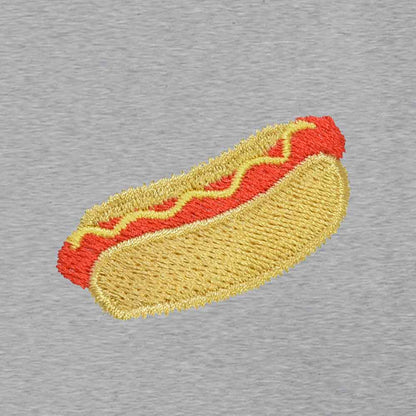 Dalix Hot Dog Embroidered Relaxed Heavy Soft Cotton T Shirt Mens in Athletic Heather L Large