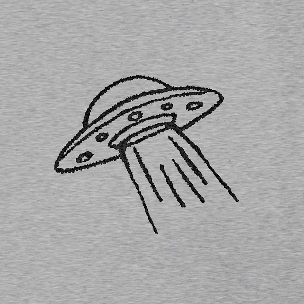 Dalix UFO Embroidered Cotton Relaxed Boxy Fit Short Sleeve Crewneck Tee Shirt Mens in Athletic Heather 2XL XX-Large