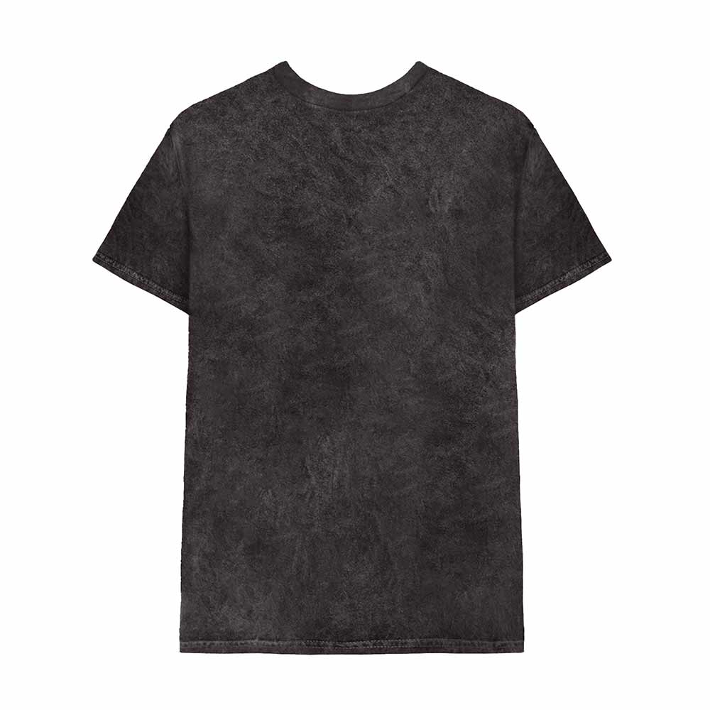 Dalix Ghost Embroidered Mineral Wash Tie Dye Cotton Short Sleeve Tee T Shirt Mens in Black 2XL XX-Large