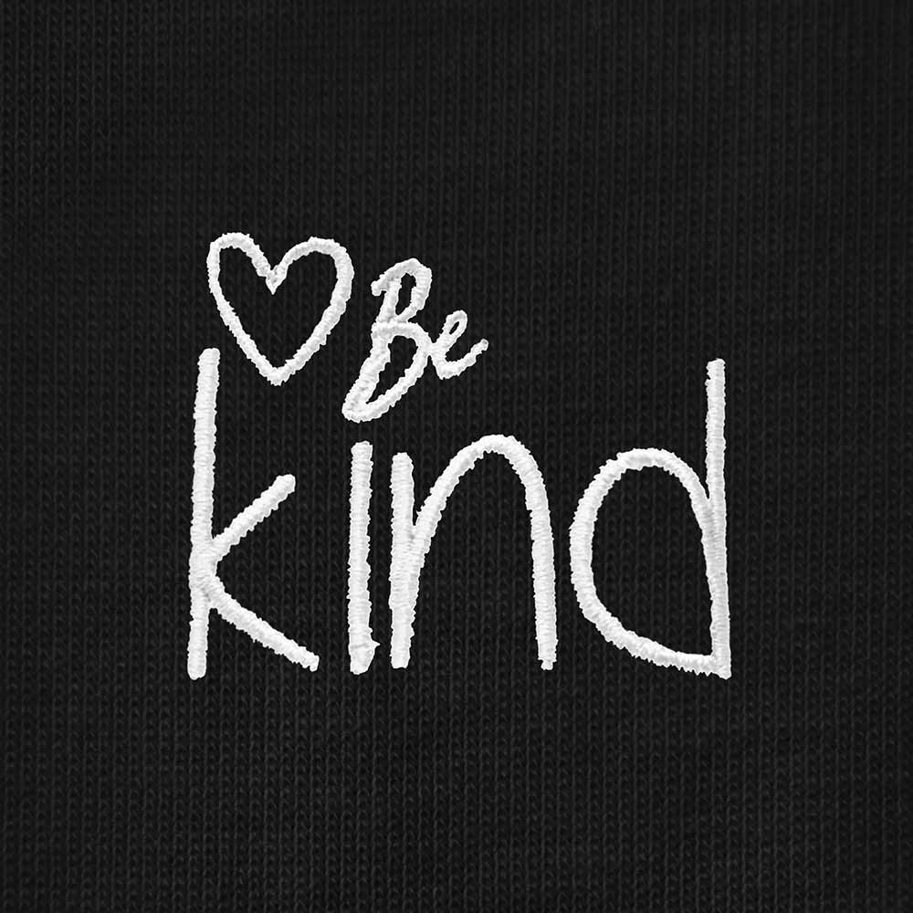 Dalix Be Kind Embroidered Cotton Relaxed Fit Short Sleeve Crewneck Tee Shirt Women in Black 2XL XX-Large