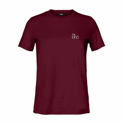 Dalix Be Kind Embroidered Cotton Relaxed Fit Short Sleeve Crewneck Tee Shirt Women in Maroon 2XL XX-Large