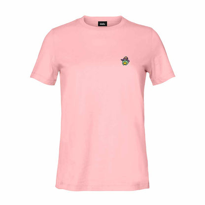 Dalix Sorcerer Frog Embroidered Cotton Relaxed Short Sleeve Tee T Shirt Womens in Charity Pink 2XL XX-Large