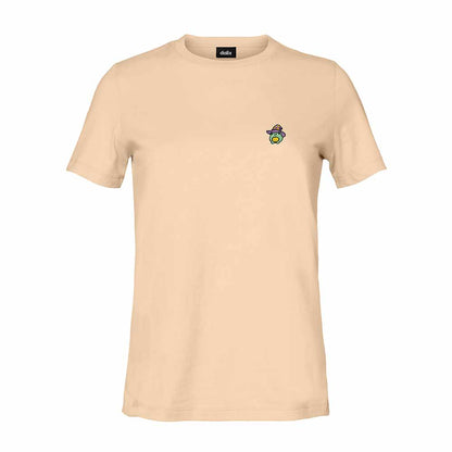 Dalix Sorcerer Frog Embroidered Cotton Relaxed Short Sleeve Tee T Shirt Womens in Sand 2XL XX-Large