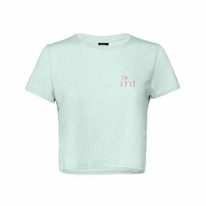 Dalix Be Kind Embroidered Cotton Relaxed Fit Short Sleeve Crewneck Tee Shirt Womens in Dusty Blue 2XL XX-Large