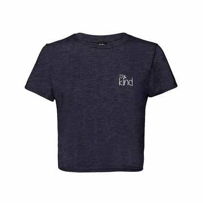 Dalix Be Kind Embroidered Cotton Relaxed Fit Short Sleeve Crewneck Tee Shirt Womens in Heather Navy 2XL XX-Large