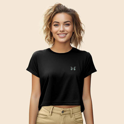 Dalix Butterfly Flowy Cropped Tee