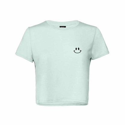 Dalix Smile Face Relaxed Cropped Tee