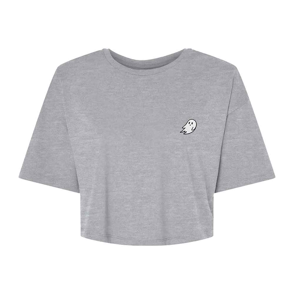Dalix Ghost Relaxed Cropped Tee in Athletic Heather 2XL
