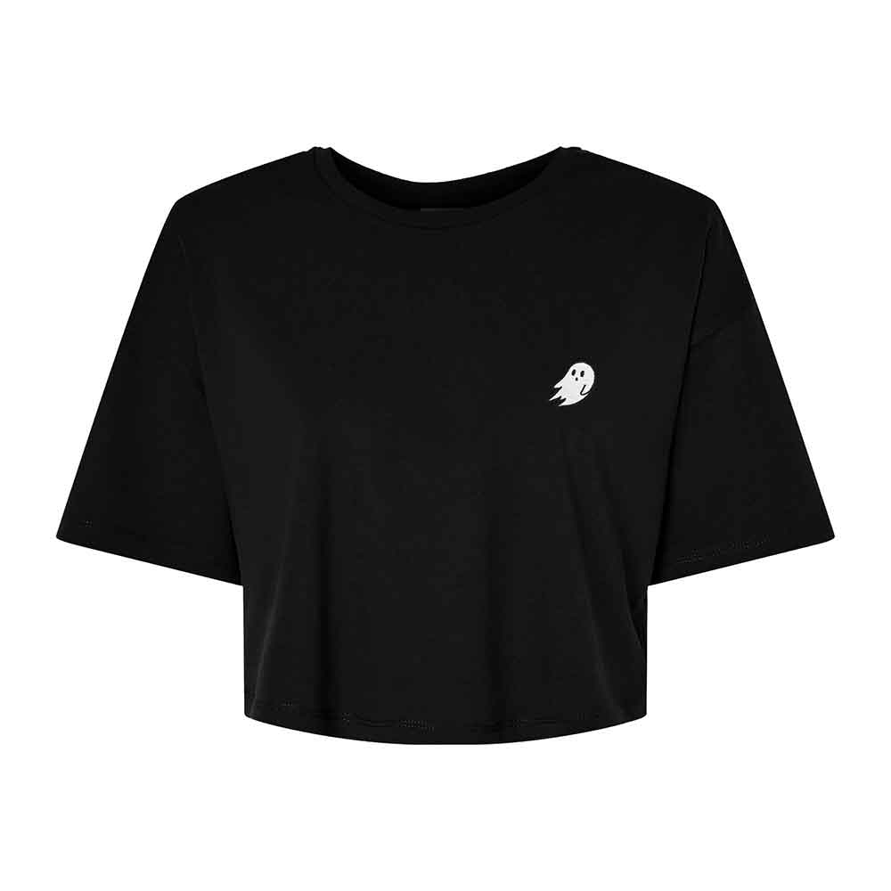 Dalix Ghost Relaxed Cropped Tee in Black 2XL