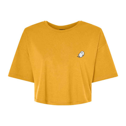 Dalix Ghost Relaxed Cropped Tee in Mustard 2XL