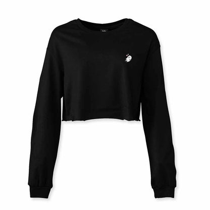 Dalix Heartly Ghost Embroidered Long Sleeve Lightweight Soft Cotton Shirt Womens in Black 2XL XX-Large