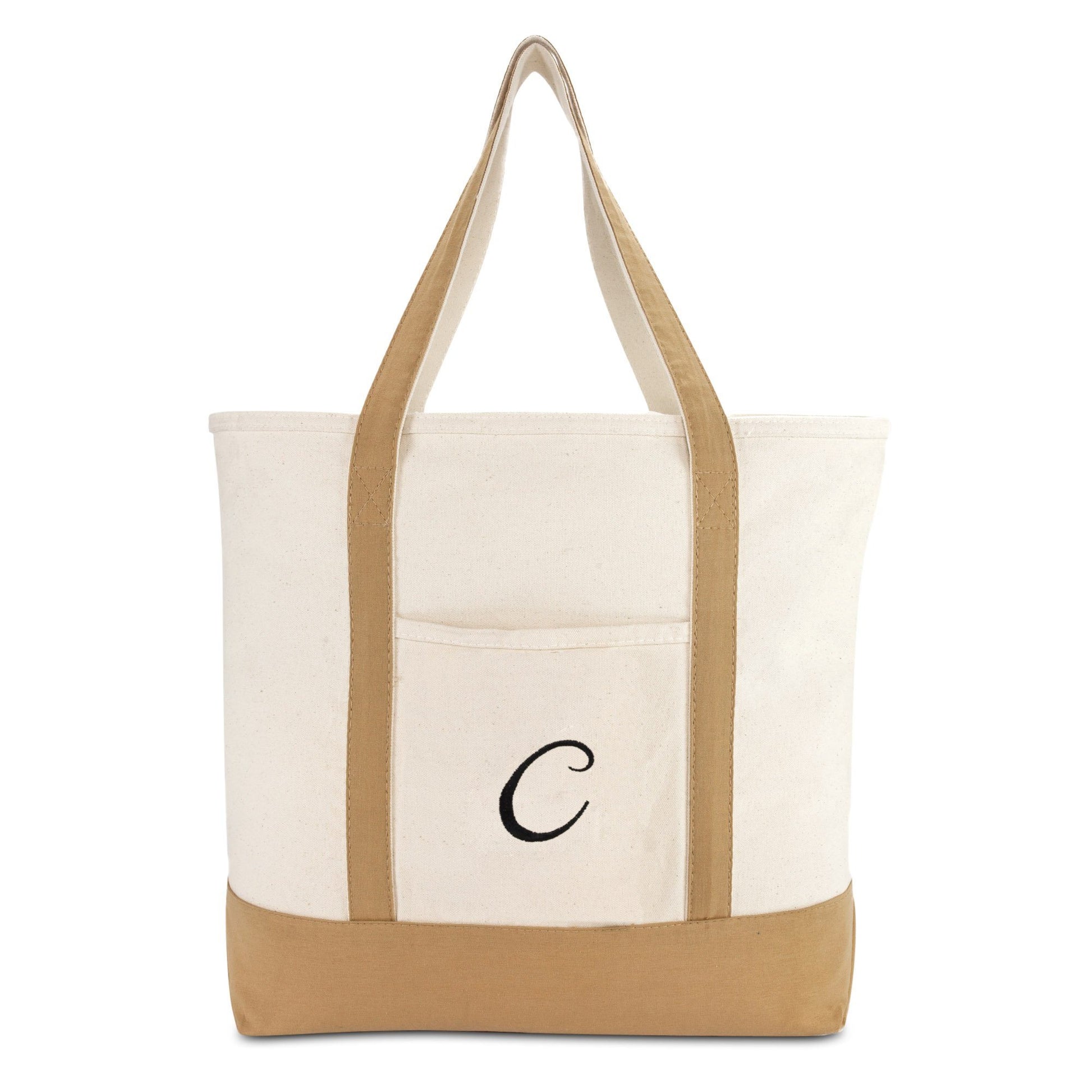 DALIX Tote Bag Satchel Shoulder Bags for Women Beach Totes Brown Ballent A-Z Shopping Totes DALIX 