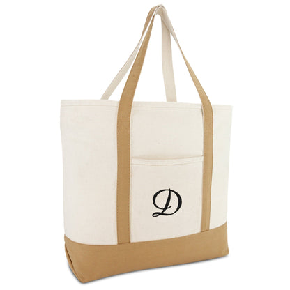 DALIX Tote Bag Satchel Shoulder Bags for Women Beach Totes Brown Ballent A-Z Shopping Totes DALIX Brown D 