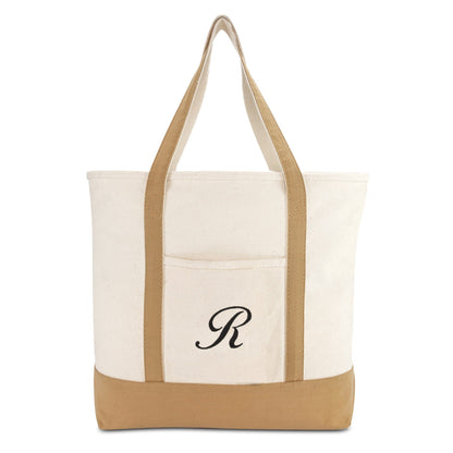 DALIX Tote Bag Satchel Shoulder Bags for Women Beach Totes Brown Ballent A-Z Shopping Totes DALIX 