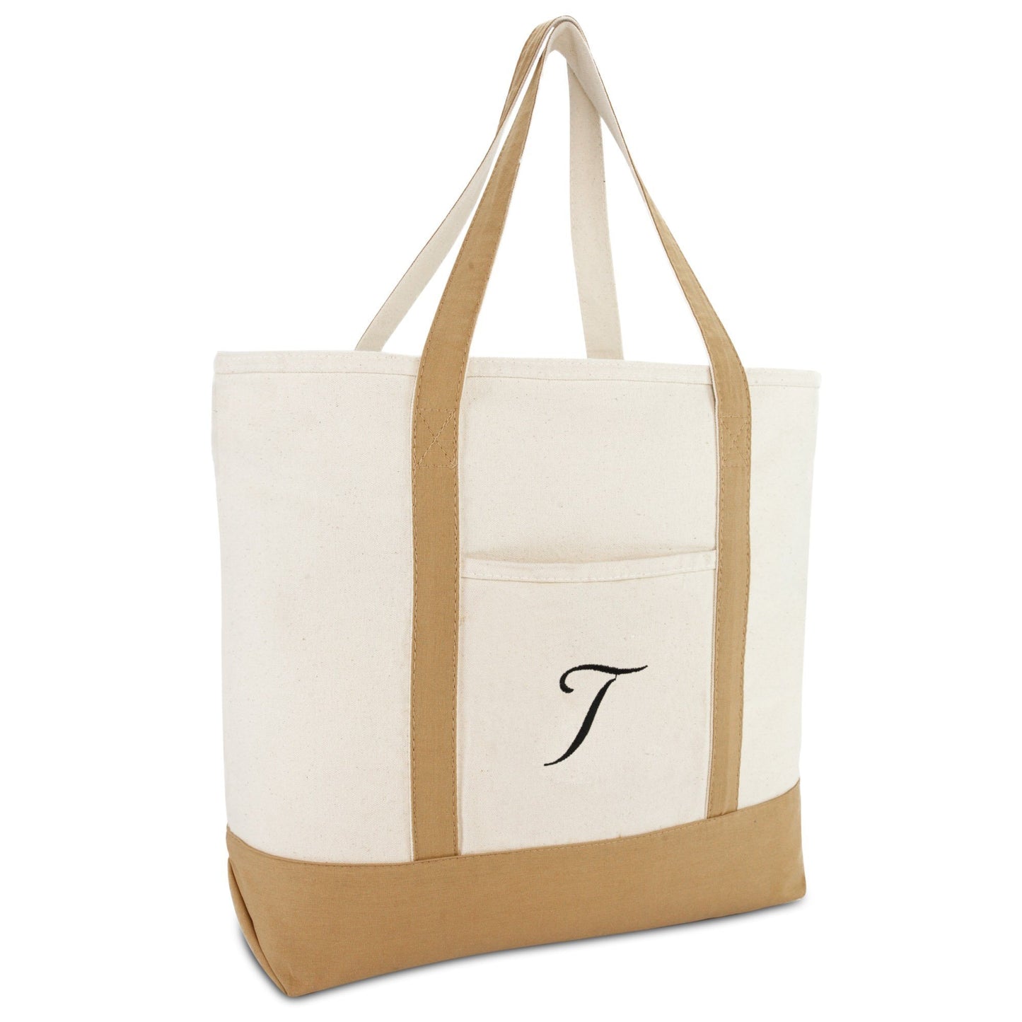 DALIX Tote Bag Satchel Shoulder Bags for Women Beach Totes Brown Ballent A-Z Shopping Totes DALIX Brown T 
