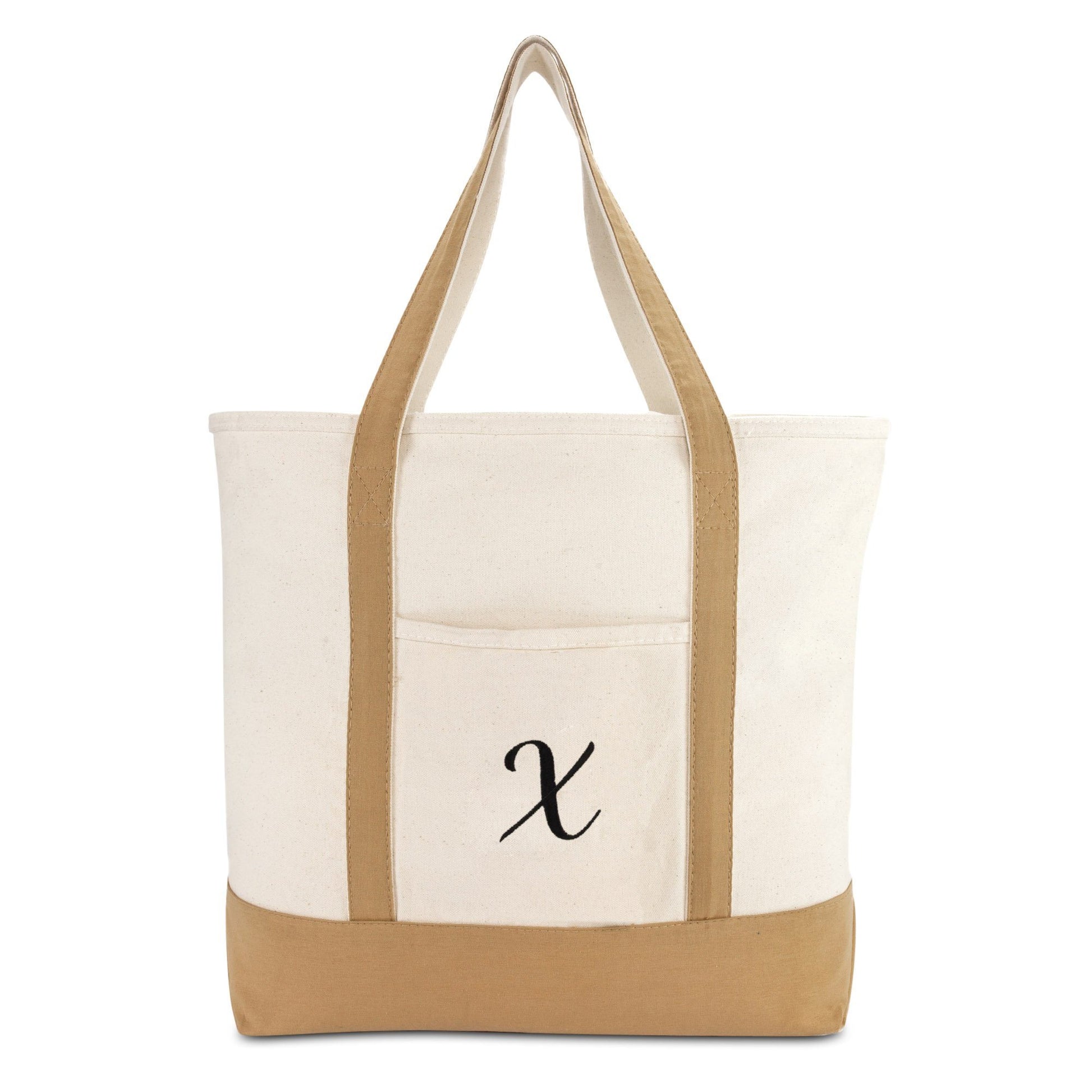 DALIX Tote Bag Satchel Shoulder Bags for Women Beach Totes Brown Ballent A-Z Shopping Totes DALIX 