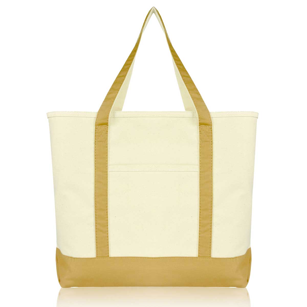 Dalix 22" Cotton Canvas Tote Bag (Zippered Top)