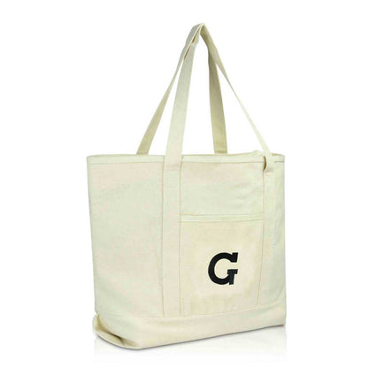 Dalix Initial Tote Bag Personalized Monogram Zippered Top Letter - G