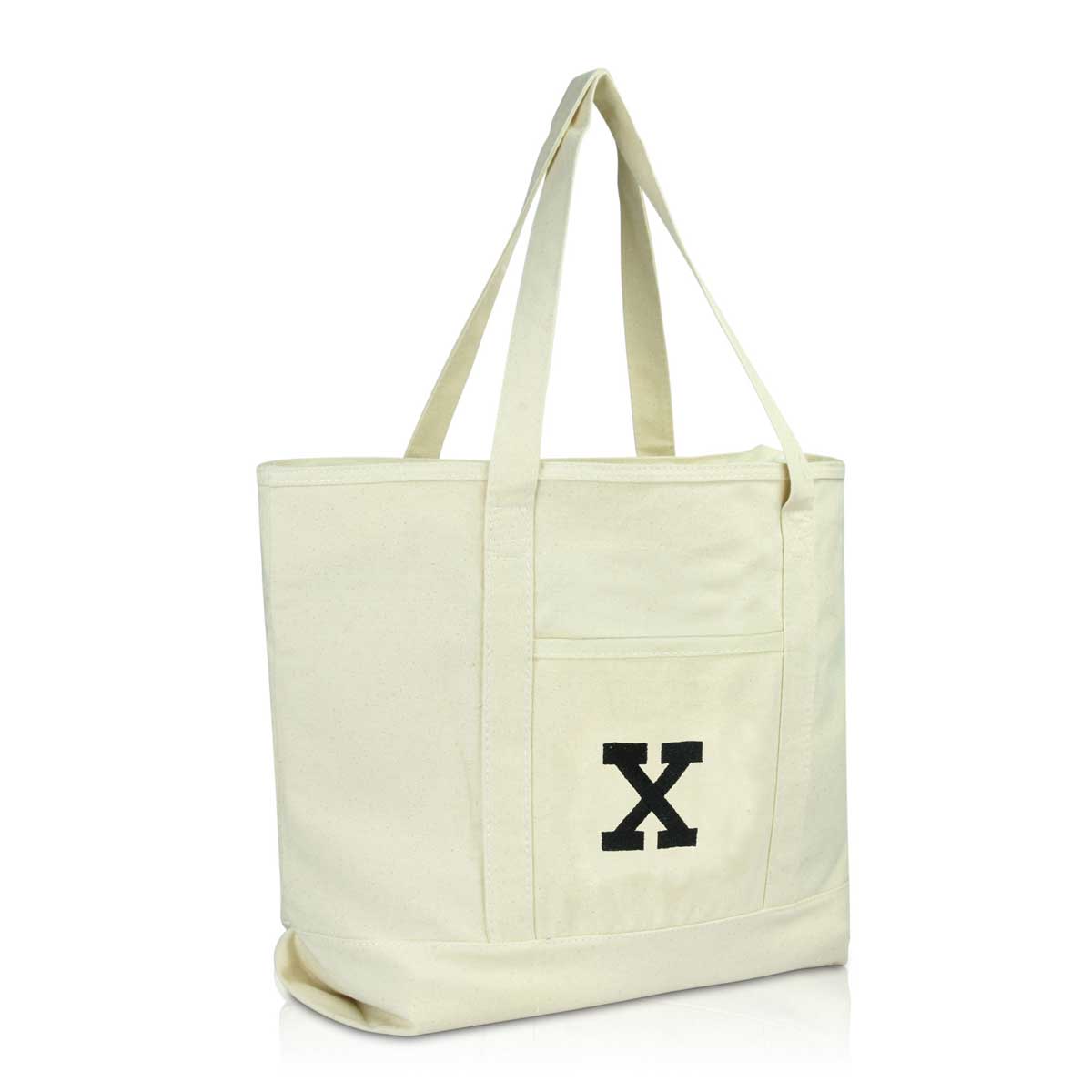 Dalix Initial Tote Bag Personalized Monogram Zippered Top Letter - X