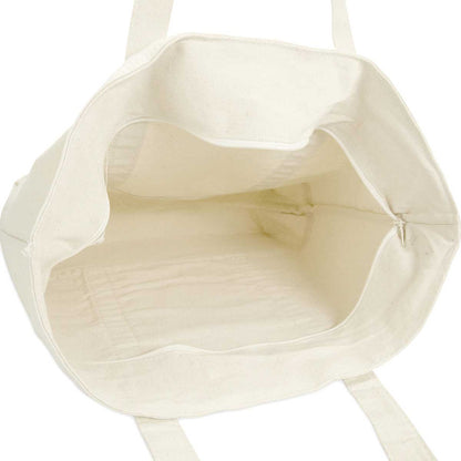 Dalix Personalized Shopping Tote Bag Monogram Natural Initial Zippered Letter A-Z