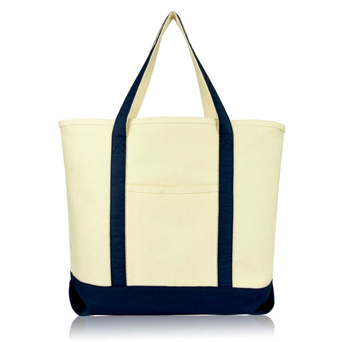 Dalix 22" Cotton Canvas Tote Bag (Zippered Top)