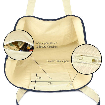 Dalix 22" Soft Canvas Tote Bag