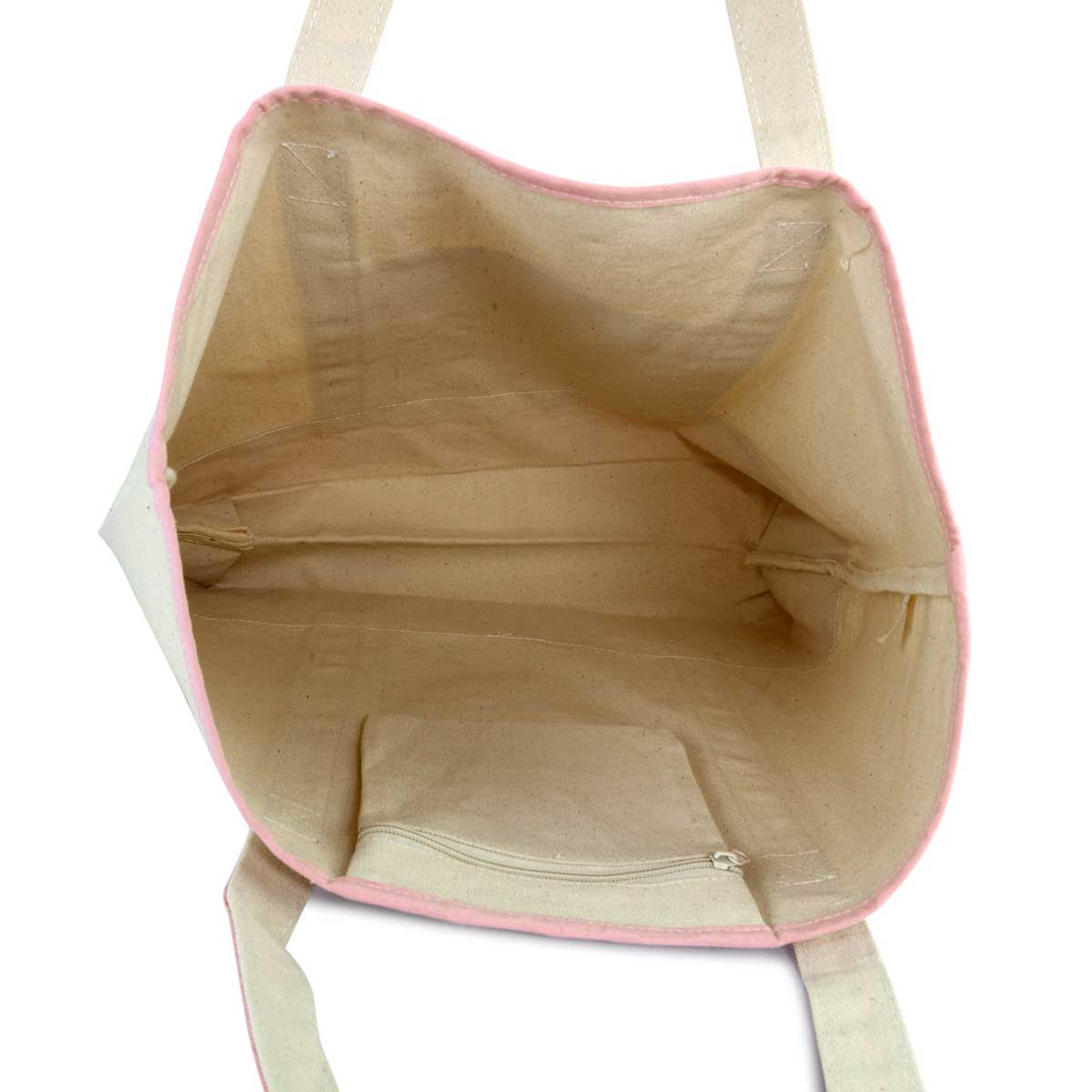 Dalix Women's Cotton Canvas Tote Bag Large Shoulder Bags Pink Monogram A-Z S