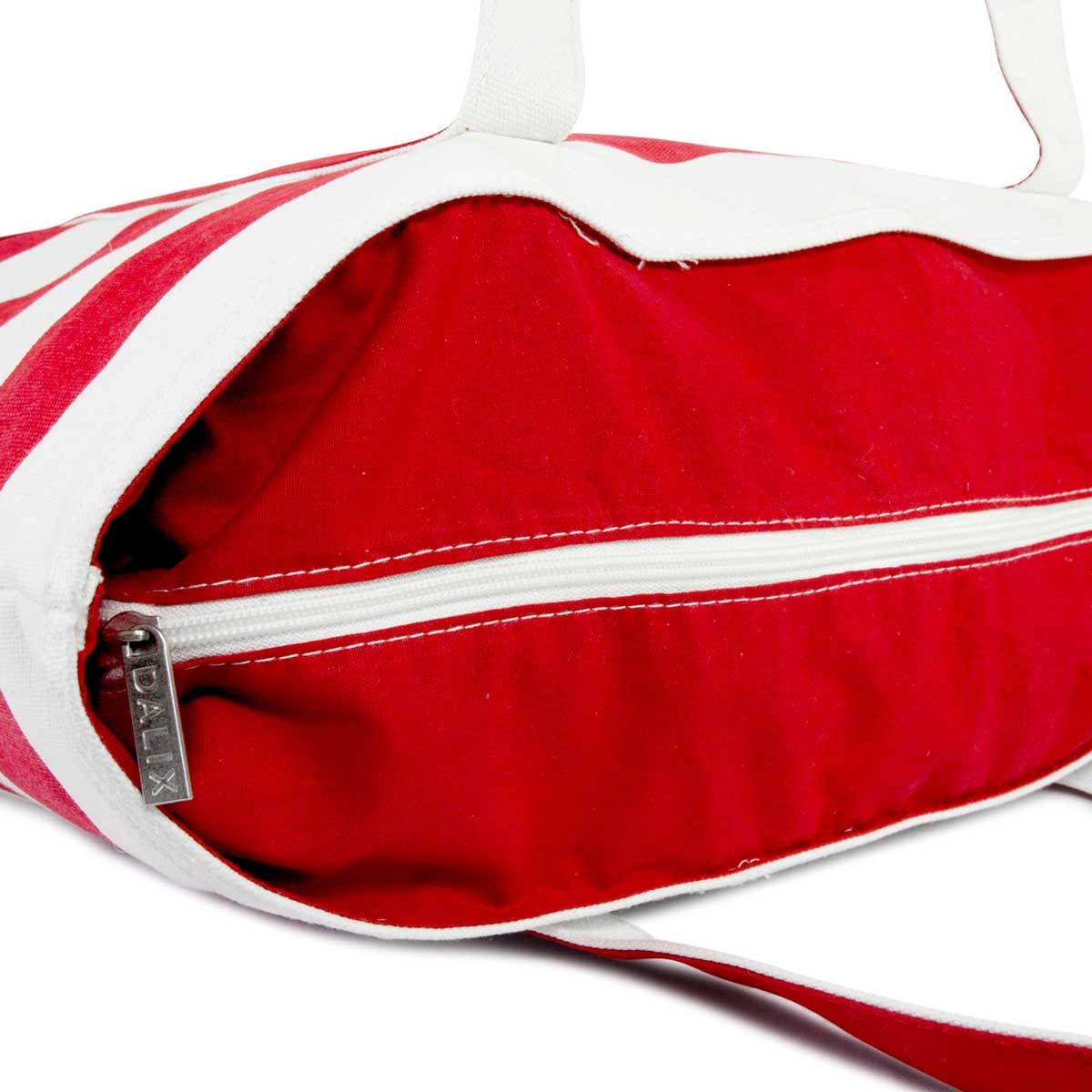 Dalix Beach Tote Bag Shoulder Bags Striped Monogrammed Red Ballent Letter A-Z