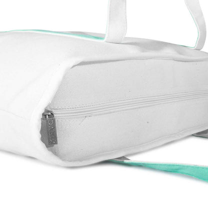 Dalix Initial A-Z Premium Tote Bag in Mint Green