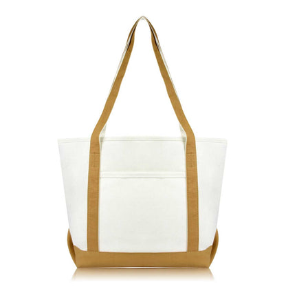 Dalix  Daily Shoulder Tote Bag Premium Cotton Canvas