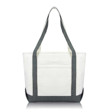 Dalix  Daily Shoulder Tote Bag Premium Cotton Canvas
