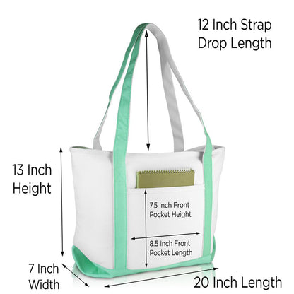 Dalix  Daily Shoulder Tote Bag Premium Cotton Canvas