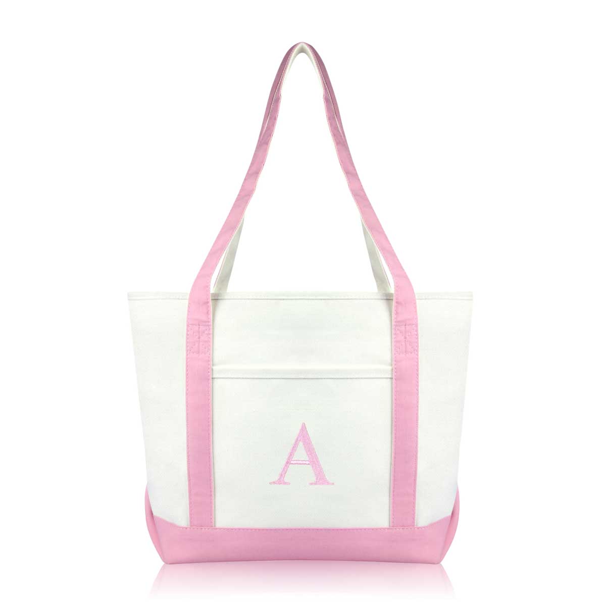 Dalix Medium Personalized Tote Bag Monogrammed Initial Letter - A