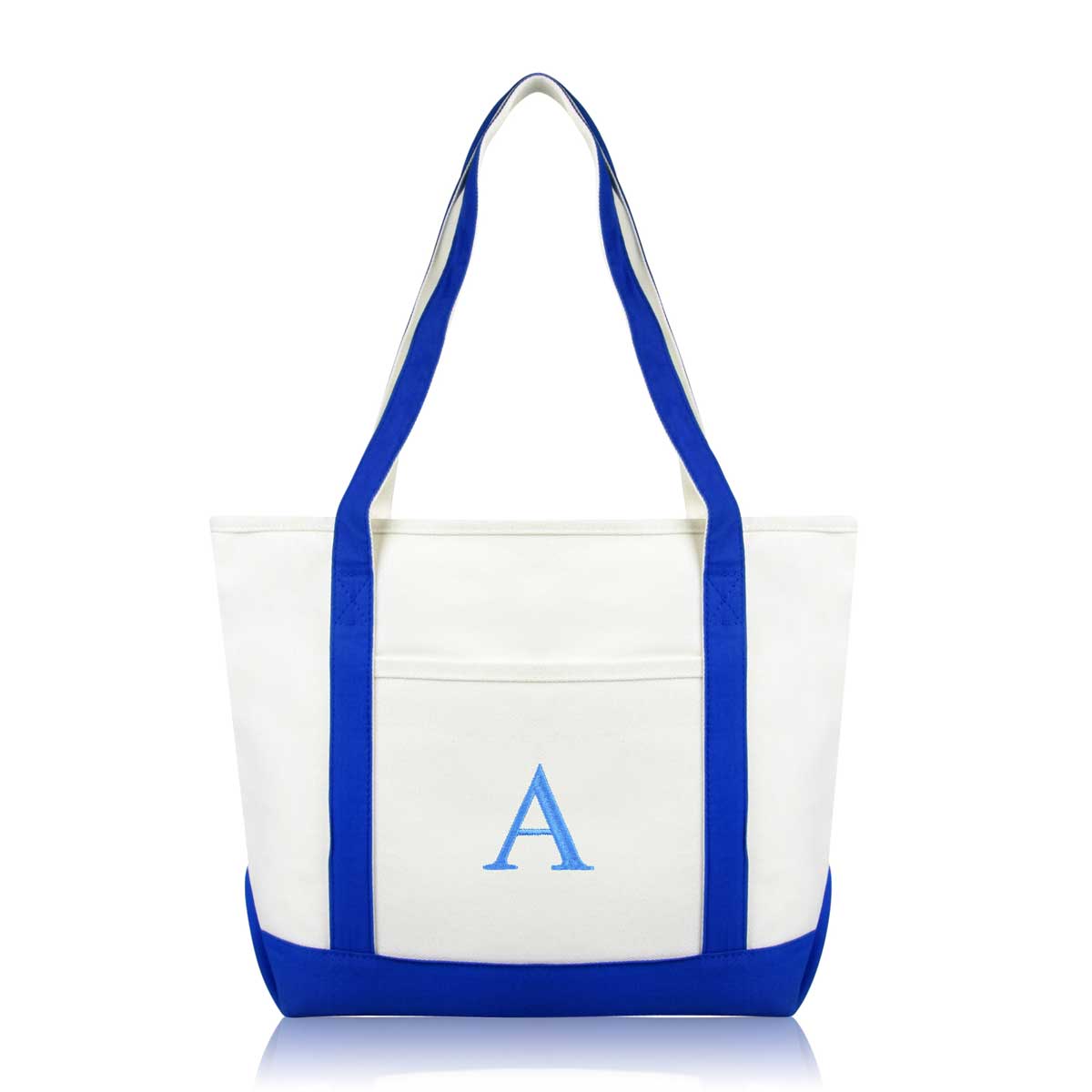 Dalix Medium Personalized Tote Bag Monogrammed Initial Letter - A