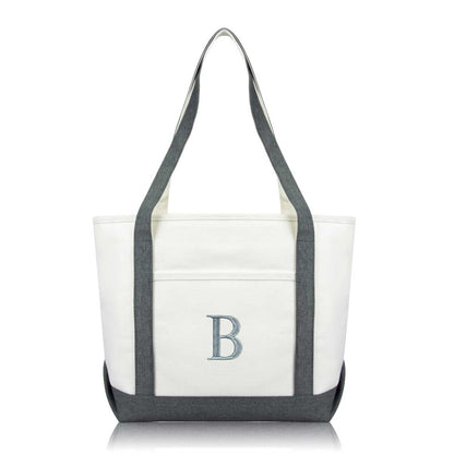 Dalix Medium Personalized Tote Bag Monogrammed Initial Letter - B