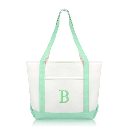 Dalix Medium Personalized Tote Bag Monogrammed Initial Letter - B