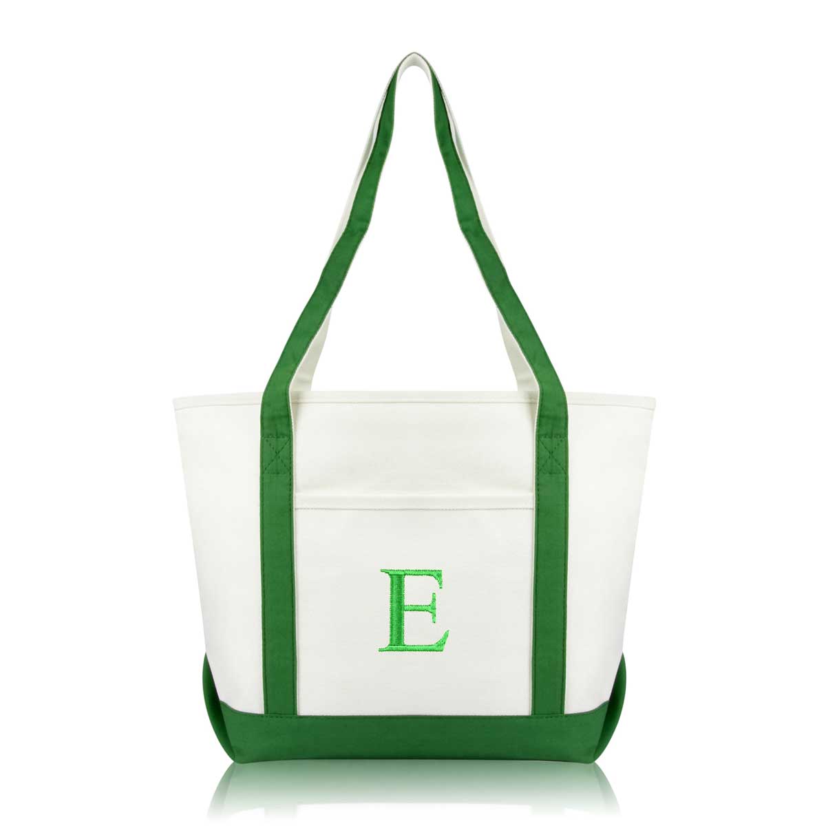 Dalix Medium Personalized Tote Bag Monogrammed Initial Letter - E