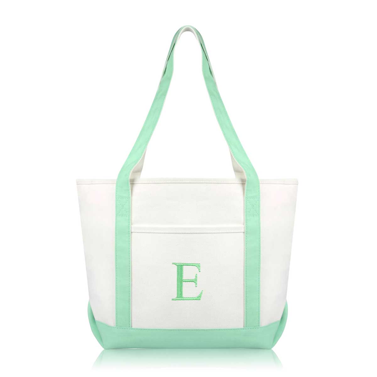 Dalix Medium Personalized Tote Bag Monogrammed Initial Letter - E