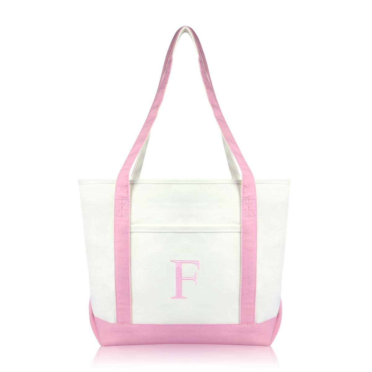 Dalix Medium Personalized Tote Bag Monogrammed Initial Letter - F