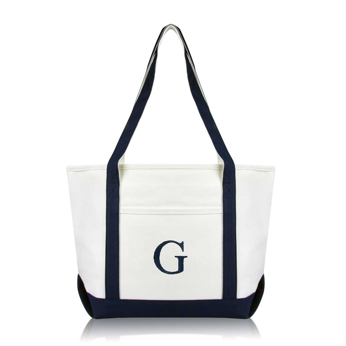 Dalix Medium Personalized Tote Bag Monogrammed Initial Letter - G