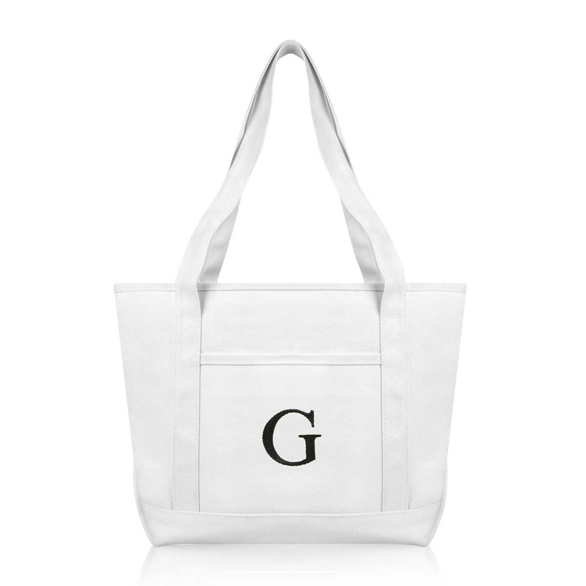 Dalix Medium Personalized Tote Bag Monogrammed Initial Letter - G