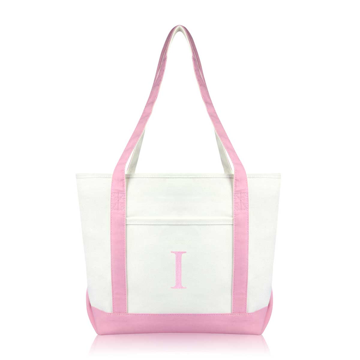 Dalix Medium Personalized Tote Bag Monogrammed Initial Letter - I