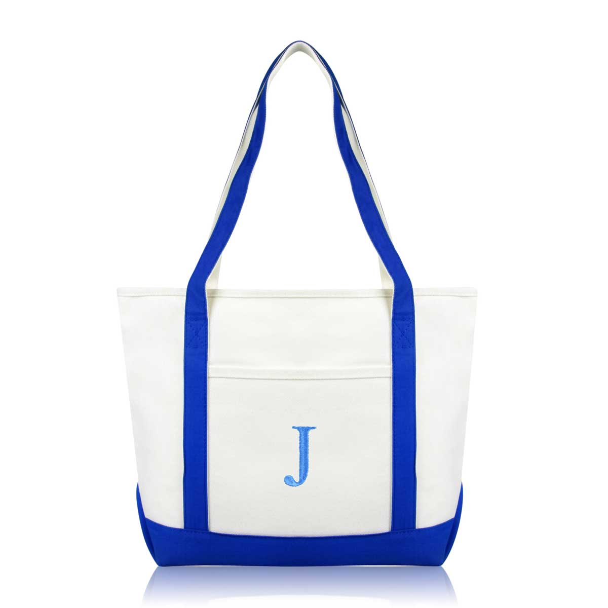 Dalix Medium Personalized Tote Bag Monogrammed Initial Letter - J