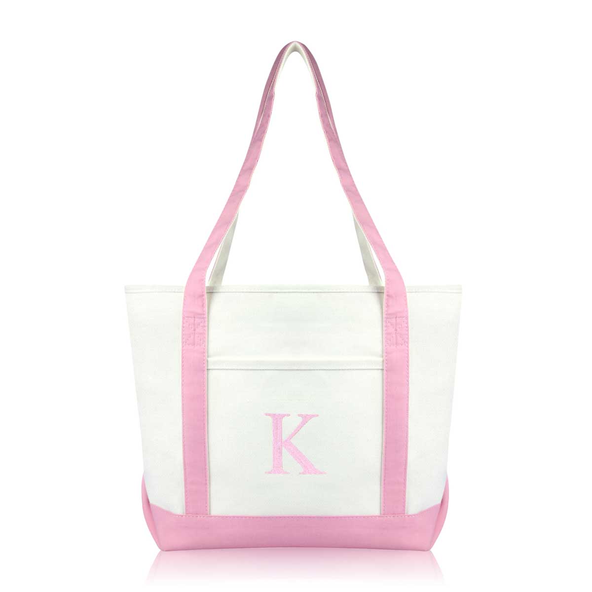 Dalix Medium Personalized Tote Bag Monogrammed Initial Letter - K