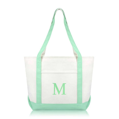 Dalix Medium Personalized Tote Bag Monogrammed Initial Letter - M