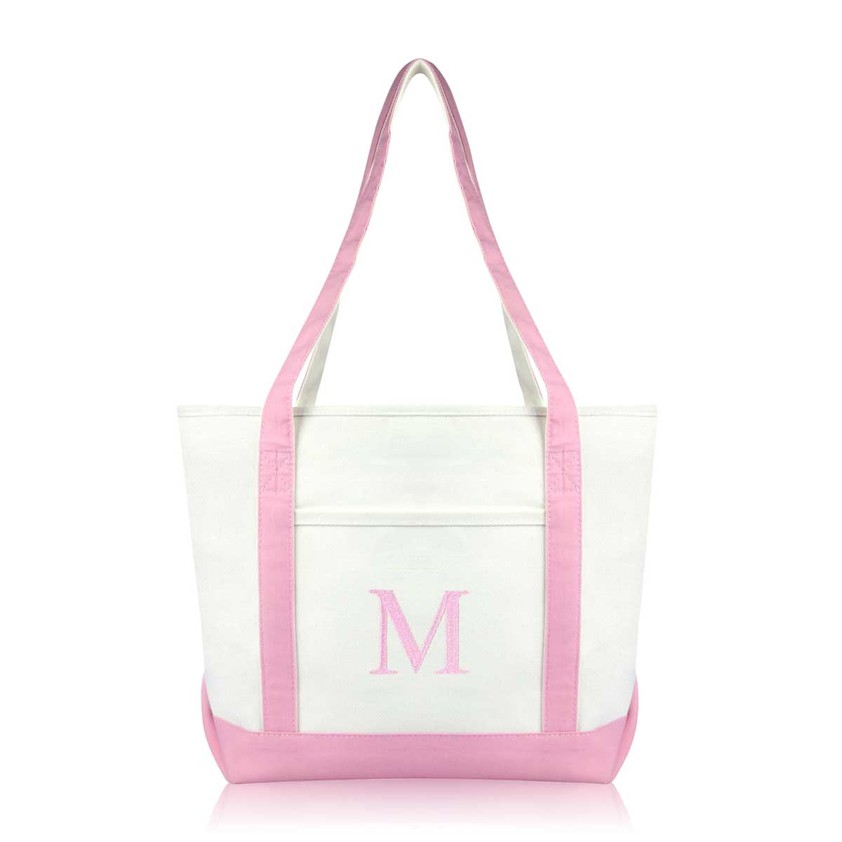 Dalix Medium Personalized Tote Bag Monogrammed Initial Letter - M