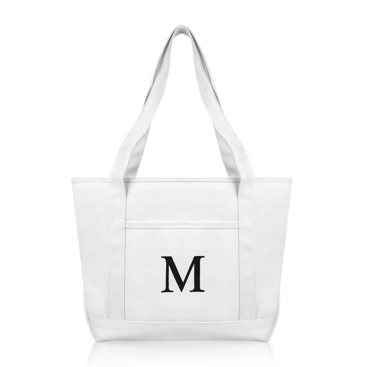 Dalix Medium Personalized Tote Bag Monogrammed Initial Letter - M