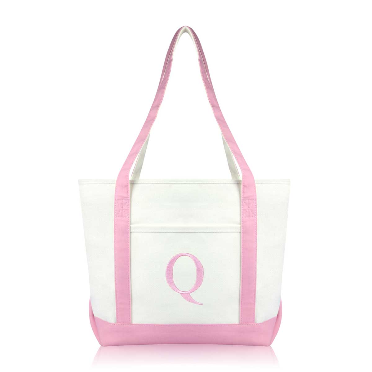 Dalix Medium Personalized Tote Bag Monogrammed Initial Letter - Q